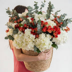 Red and White Hydrangea Basket - TAVÉINE AE