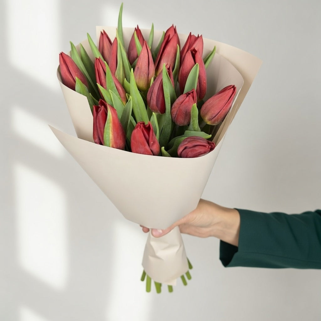 Red Delight - 15 Tulips - TAVÉINE AE