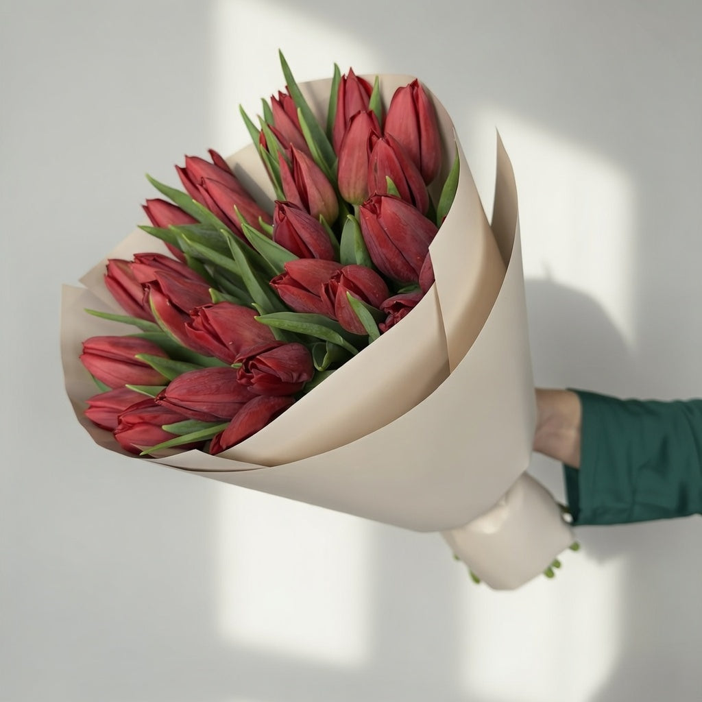 Scarlet Energy - 25 Red Tulips - TAVÉINE AE