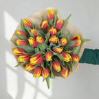 Sunset Glow - 25 Red Yellow Tulips - TAVÉINE AE